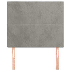 vidaXL Headboard Light Gray 90x5x118/128 cm Velvet