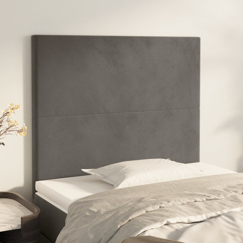 vidaXL Headboard Dark Grey 100 x 5 x 118/128 cm Velvet