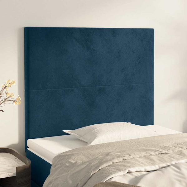 vidaXL Headboard Dark Blue 100x5x118/128 cm Velvet