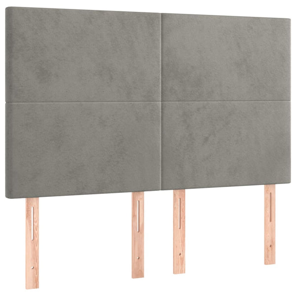 vidaXL Headboard Light Gray 144x5x118/128 cm Velvet