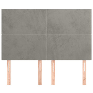 vidaXL Headboard Light Gray 144x5x118/128 cm Velvet
