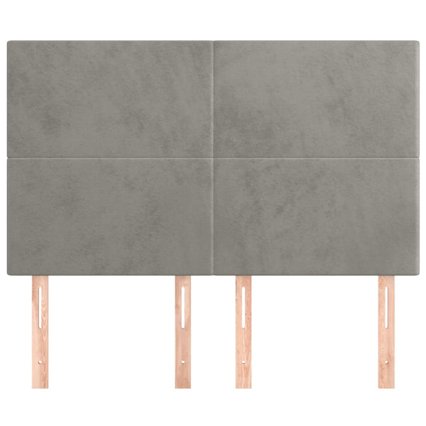 vidaXL Headboard Light Gray 144x5x118/128 cm Velvet