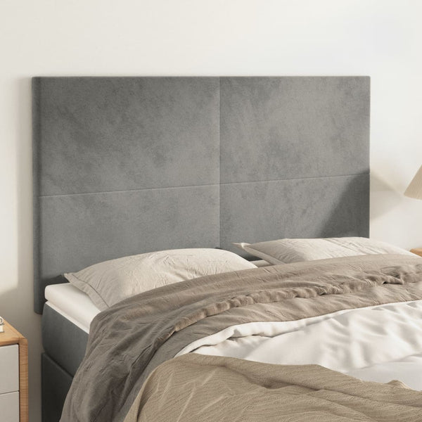vidaXL Headboard Light Gray 144x5x118/128 cm Velvet