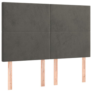 vidaXL Headboard Dark Grey 144 x 5 x 118/128 cm Velvet
