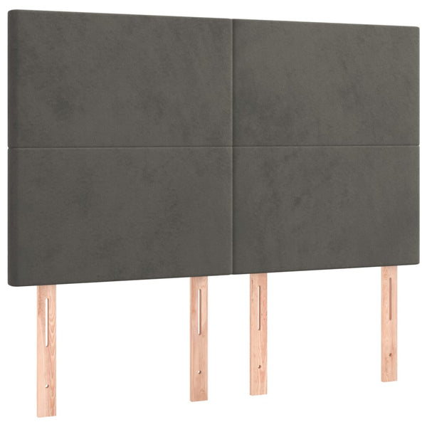 vidaXL Headboard Dark Grey 144 x 5 x 118/128 cm Velvet