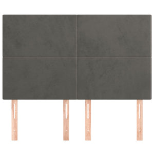 vidaXL Headboard Dark Grey 144 x 5 x 118/128 cm Velvet