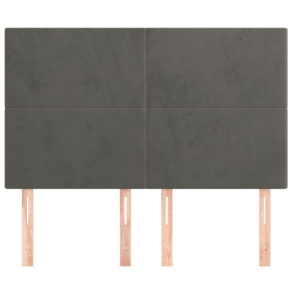 vidaXL Headboard Dark Grey 144 x 5 x 118/128 cm Velvet