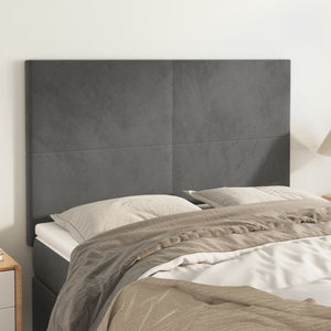 vidaXL Headboard Dark Grey 144 x 5 x 118/128 cm Velvet