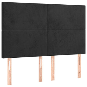 vidaXL Headboard Black 144x5x118/128 cm Velvet