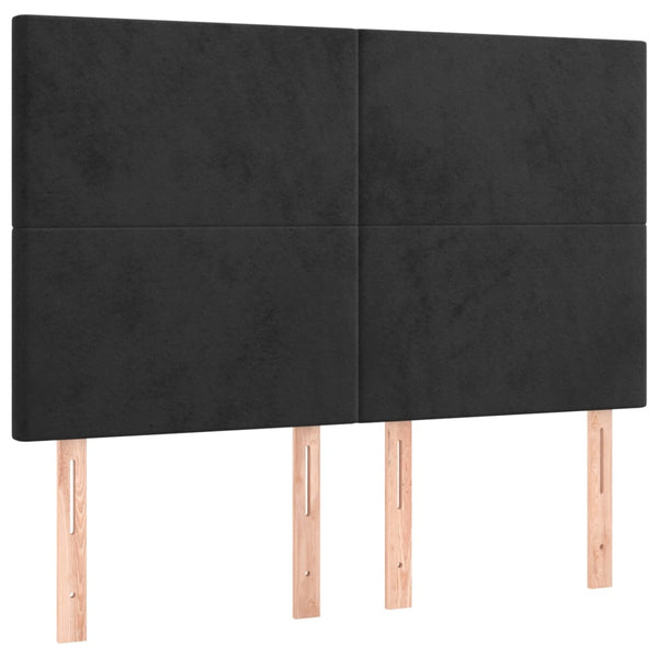 vidaXL Headboard Black 144x5x118/128 cm Velvet
