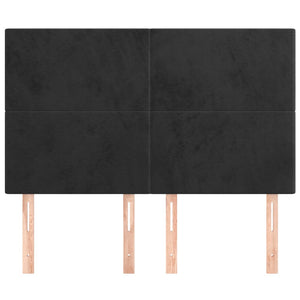 vidaXL Headboard Black 144x5x118/128 cm Velvet