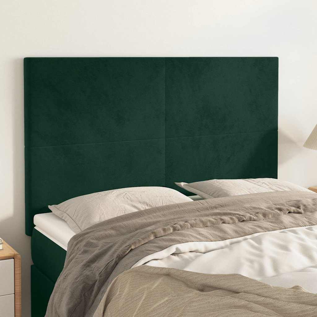 vidaXL Headboard Dark Green 144x5x118/128 cm Velvet