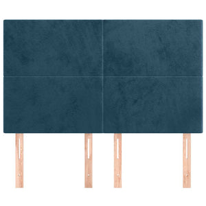 vidaXL Headboard Dark Blue 144x5x118/128 cm Velvet