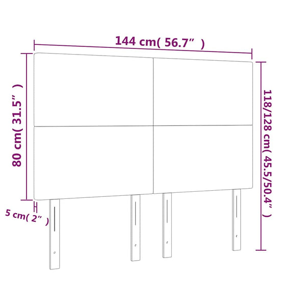 vidaXL Headboard Dark Blue 144x5x118/128 cm Velvet