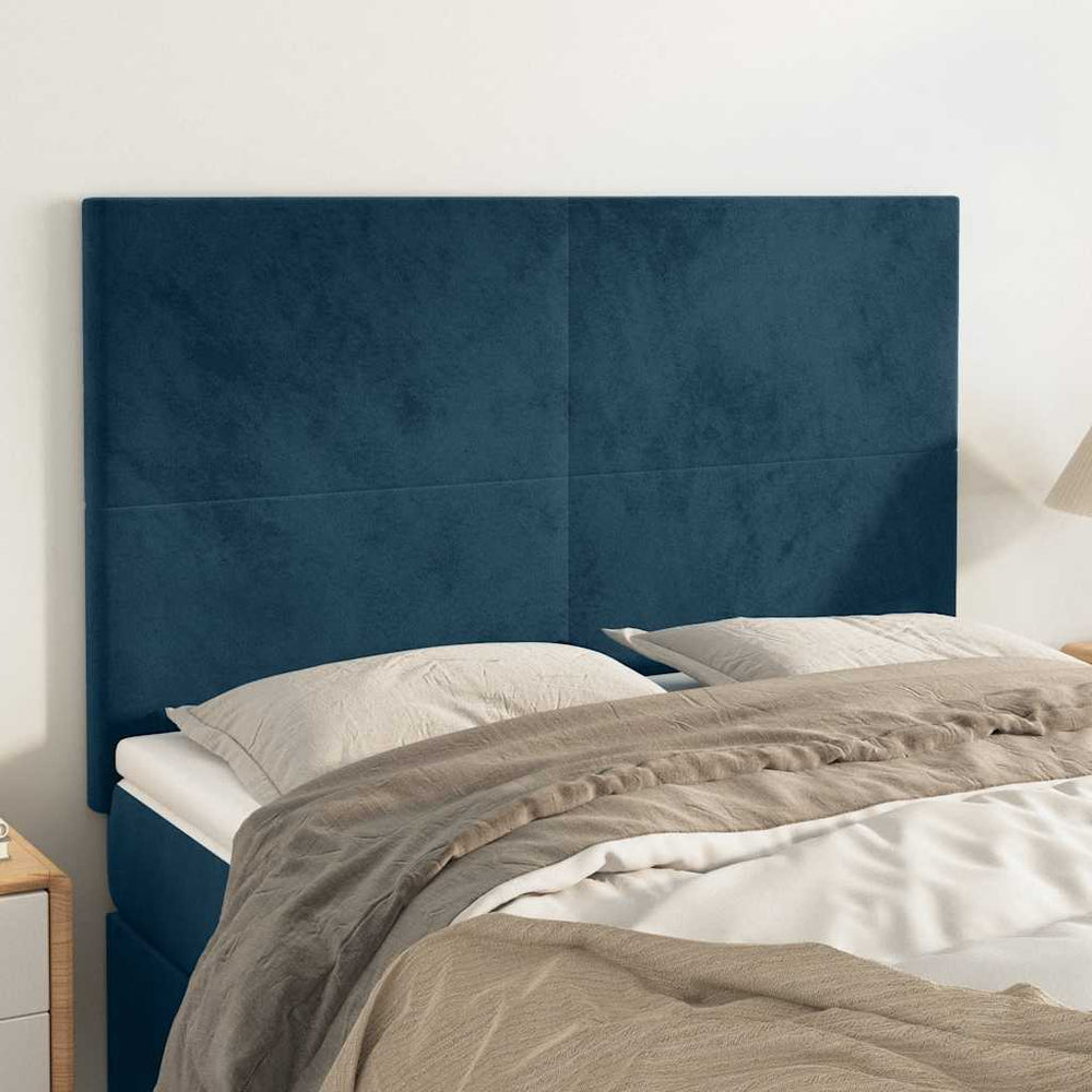 vidaXL Headboard Dark Blue 144x5x118/128 cm Velvet