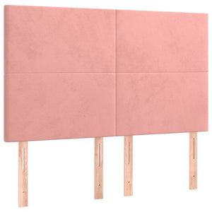 vidaXL Headboard Pink 144x5x118/128 cm Velvet