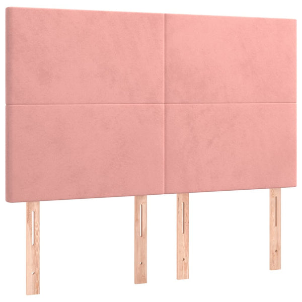 vidaXL Headboard Pink 144x5x118/128 cm Velvet