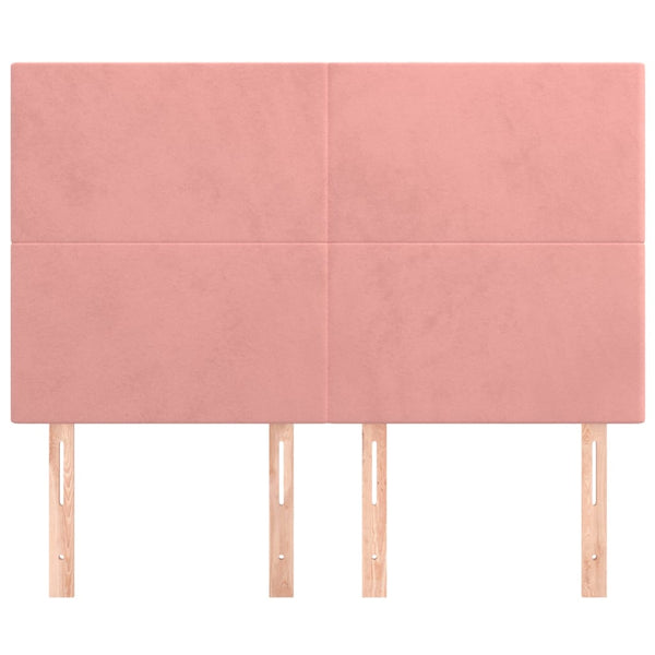 vidaXL Headboard Pink 144x5x118/128 cm Velvet