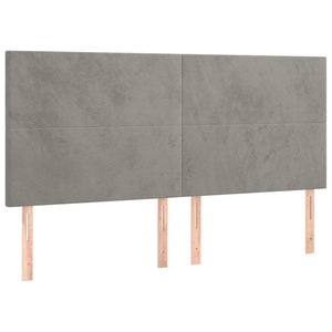 vidaXL Headboard Light Gray 160 x 5 x 118/128 cm Velvet