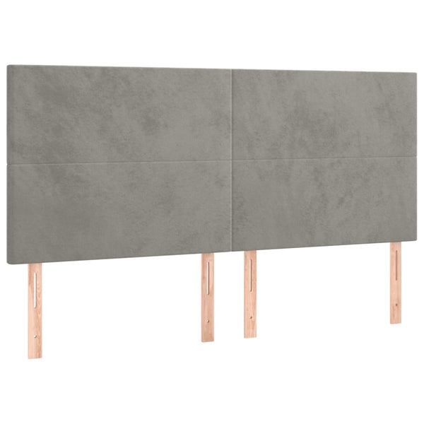 vidaXL Headboard Light Gray 160 x 5 x 118/128 cm Velvet