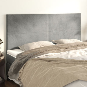 vidaXL Headboard Light Gray 160 x 5 x 118/128 cm Velvet