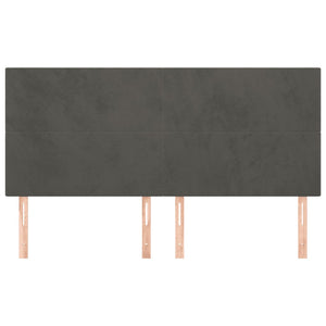 vidaXL Headboard Dark Grey 160 x 5 x 118/128 cm Velvet