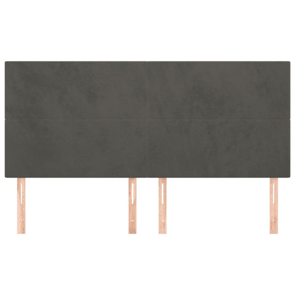 vidaXL Headboard Dark Grey 160 x 5 x 118/128 cm Velvet