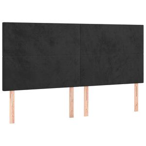 vidaXL Headboard Black 160x5x118/128 cm Velvet