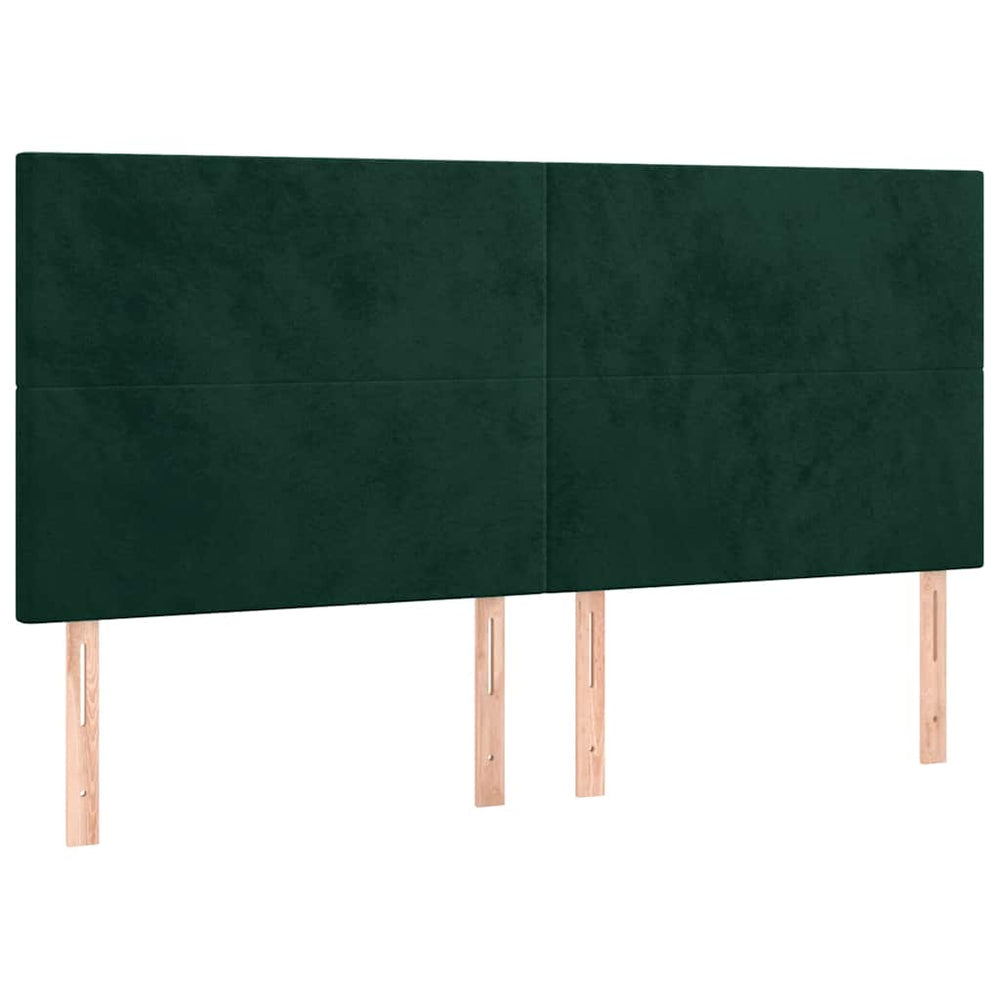 vidaXL Headboard Dark Green 160x5x118/128 cm Velvet