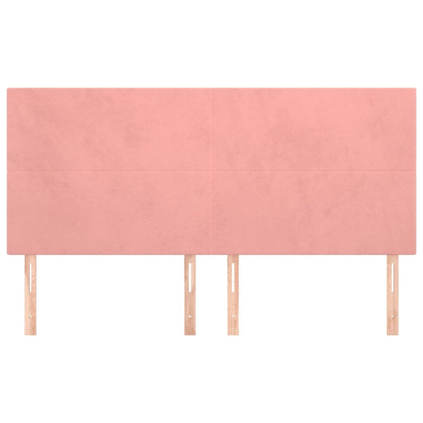 vidaXL Headboard Pink 160 x 5 x 118/128 cm Velvet