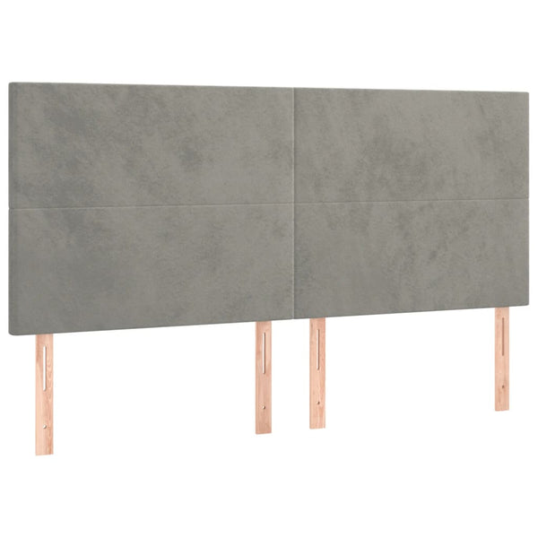 vidaXL Headboard Light Gray 180x5x118/128 cm Velvet