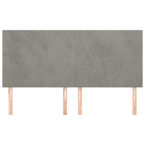 vidaXL Headboard Light Gray 180x5x118/128 cm Velvet