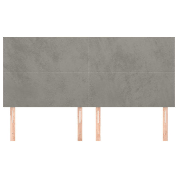 vidaXL Headboard Light Gray 180x5x118/128 cm Velvet