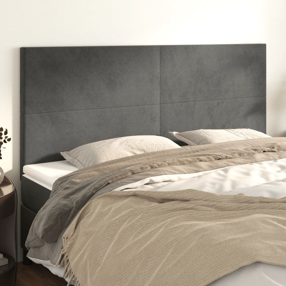 vidaXL Headboard Dark Grey 180 x 5 x 118/128 cm Velvet