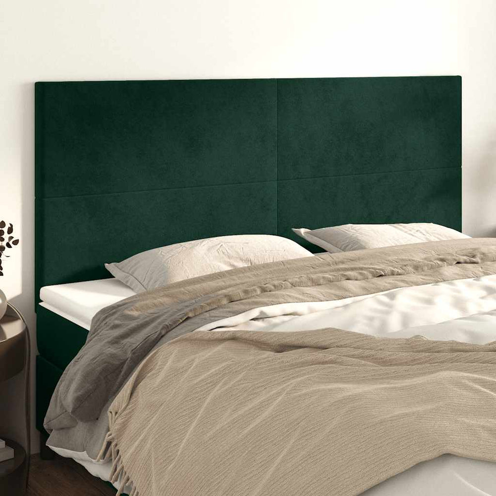vidaXL Headboard Dark Green 180x5x118/128 cm Velvet