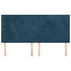 vidaXL Headboard Dark Blue 180x5x118/128 cm Velvet