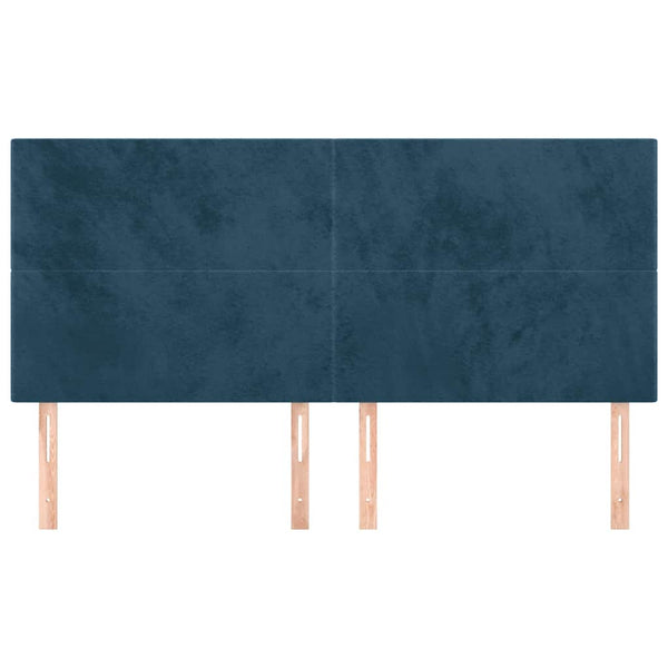 vidaXL Headboard Dark Blue 180x5x118/128 cm Velvet