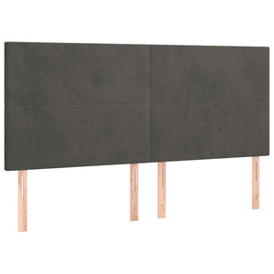 vidaXL Headboard Dark Grey 200 x 5 x 118/128 cm Velvet