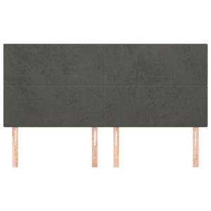 vidaXL Headboard Dark Grey 200 x 5 x 118/128 cm Velvet