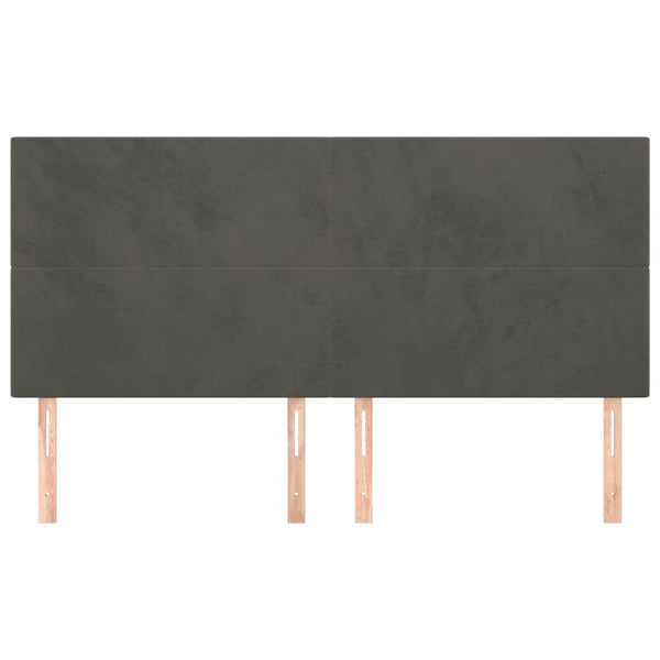 vidaXL Headboard Dark Grey 200 x 5 x 118/128 cm Velvet