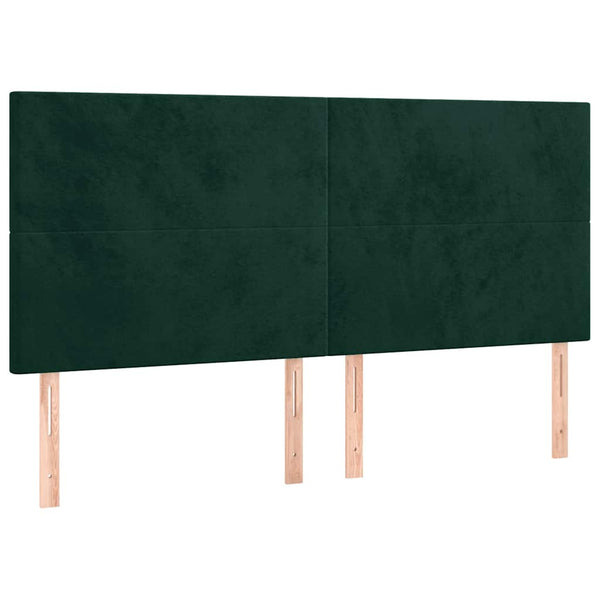 vidaXL Headboard Dark Green 200 x 5 x 118/128 cm Velvet