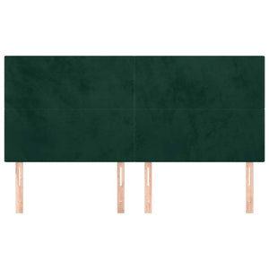 vidaXL Headboard Dark Green 200 x 5 x 118/128 cm Velvet