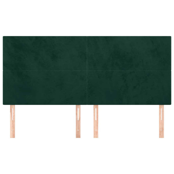 vidaXL Headboard Dark Green 200 x 5 x 118/128 cm Velvet