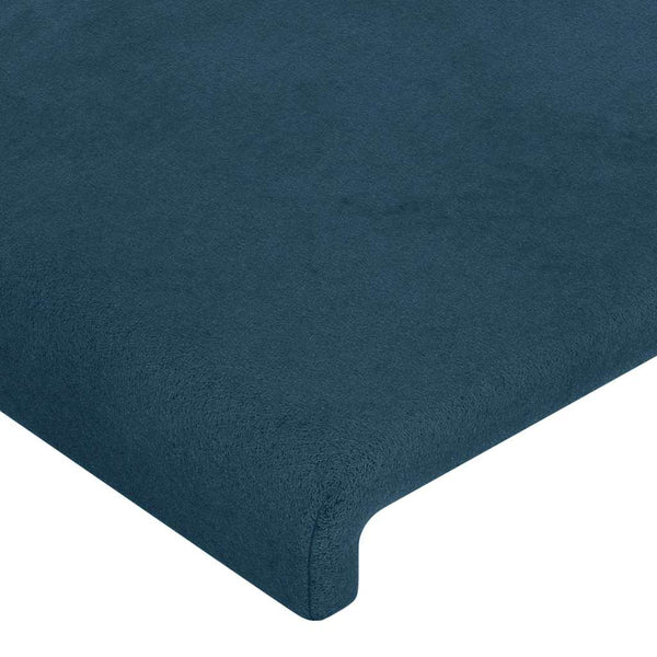 vidaXL Headboard Dark Blue 200 x 5 x 118/128 cm Velvet