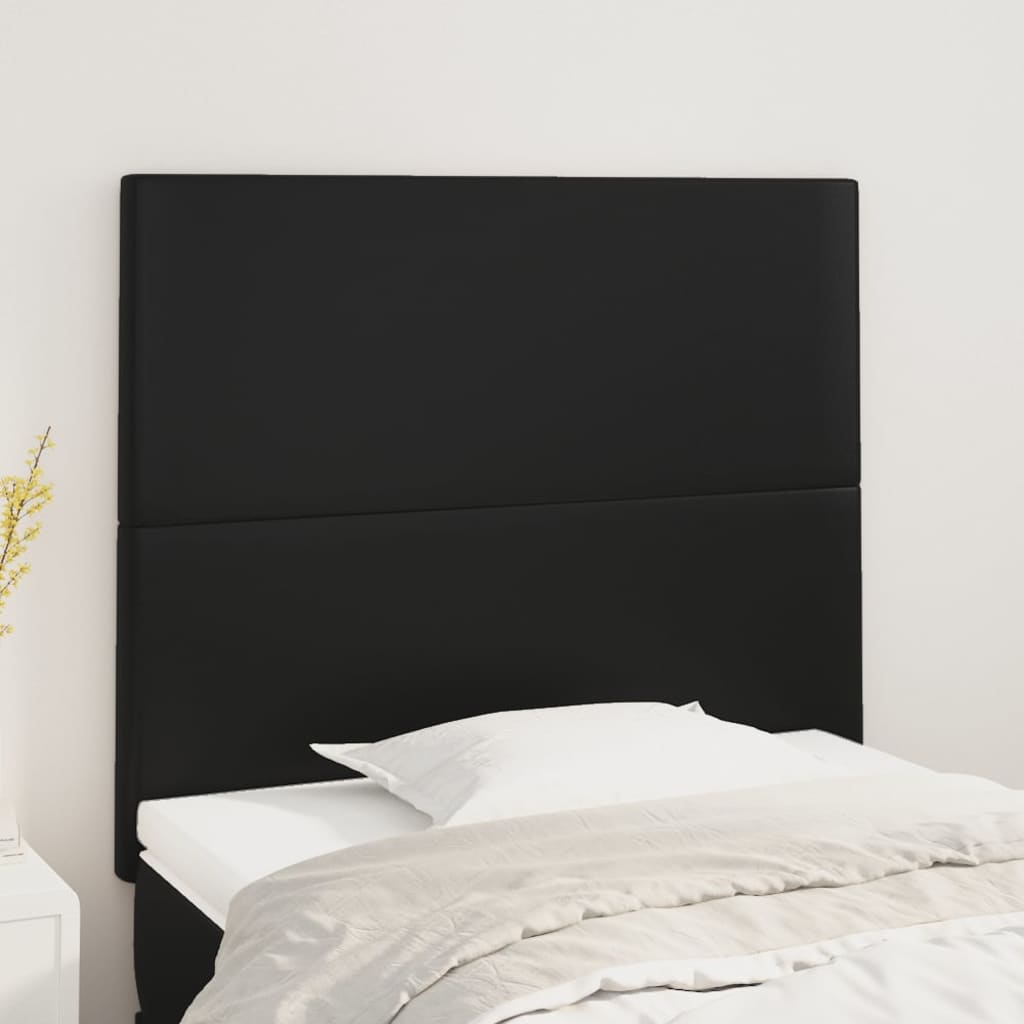 vidaXL Headboard Black 80x5x118/128 cm Faux Leather