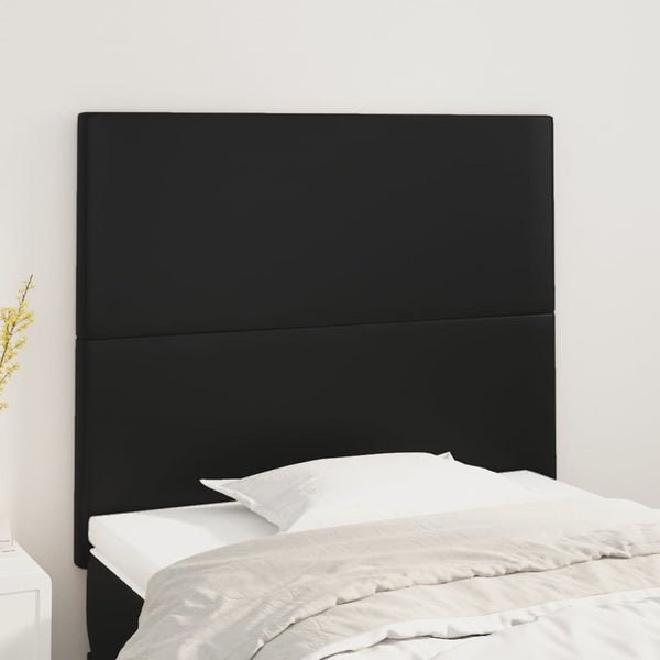 vidaXL Headboard Black 80x5x118/128 cm Faux Leather