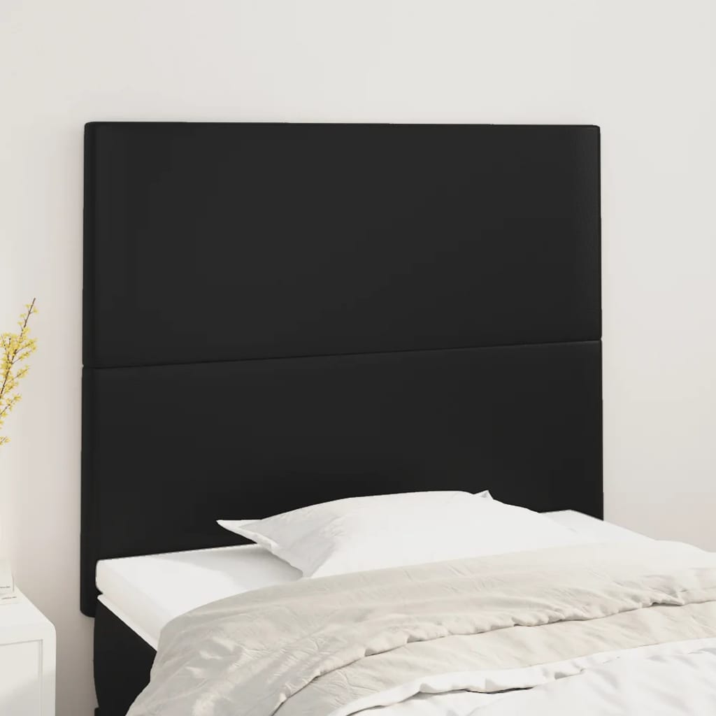 vidaXL Headboard Black 90x5x118/128 cm Faux Leather