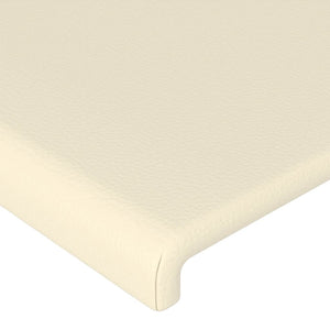 vidaXL Headboard Cream 90x5x118/128 cm Faux Leather