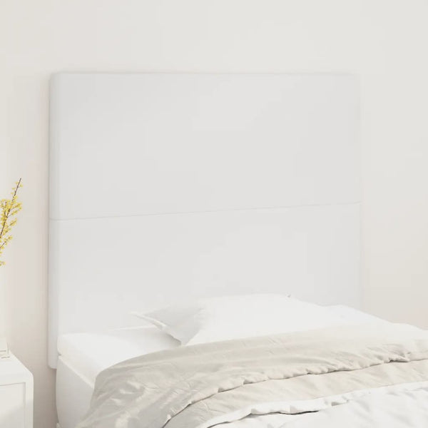vidaXL Headboard White 100x5x118/128 cm Faux Leather