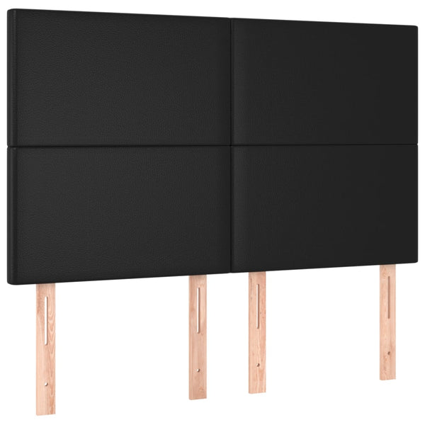vidaXL Headboard Black 144x5x118/128 cm Faux Leather